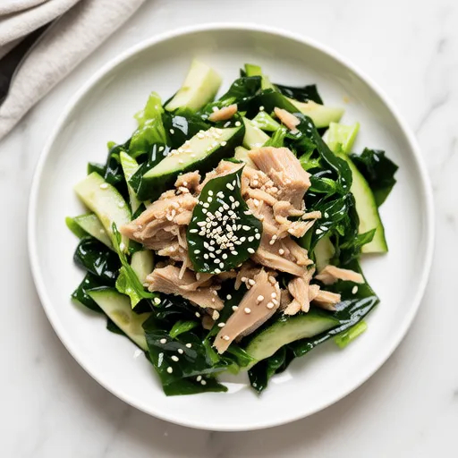Mizuna and Wakame Tuna Mayo Salad