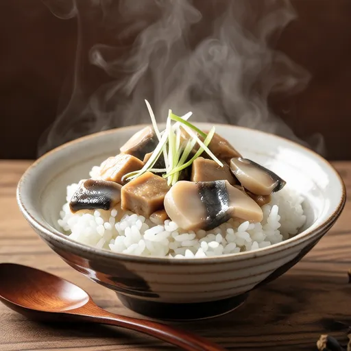 Rice with Mackerel and King Oyster Mushrooms