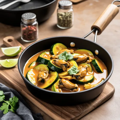 Zucchini and Canned Mackerel Curry Stir-fry
