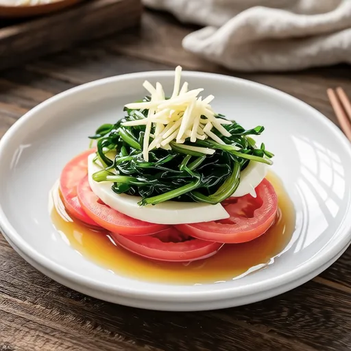 Tomato and Wakame with Shirasu Ginger Dressing