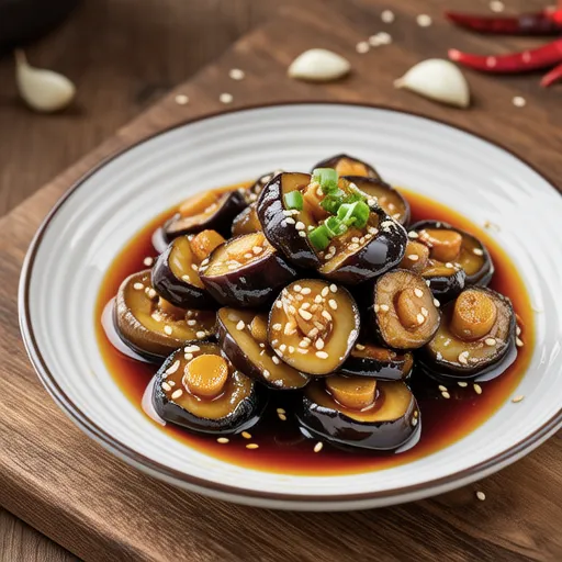 Braised Eggplant and Oyster Mushroom Side Dish