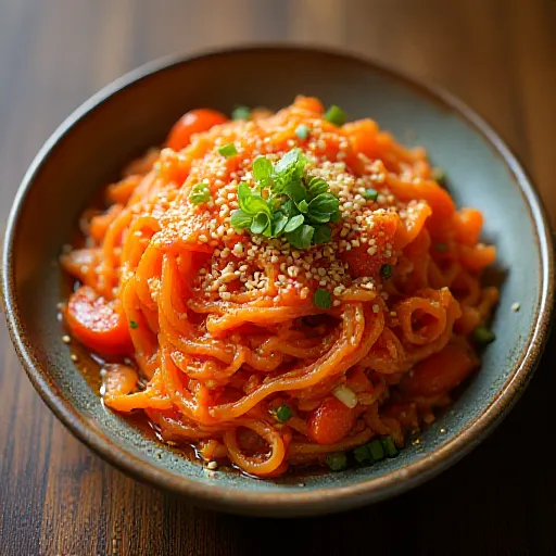 Spicy Korean Shepherd's Purse Salad (Gochujang Shepherds Purse Bibimbap)