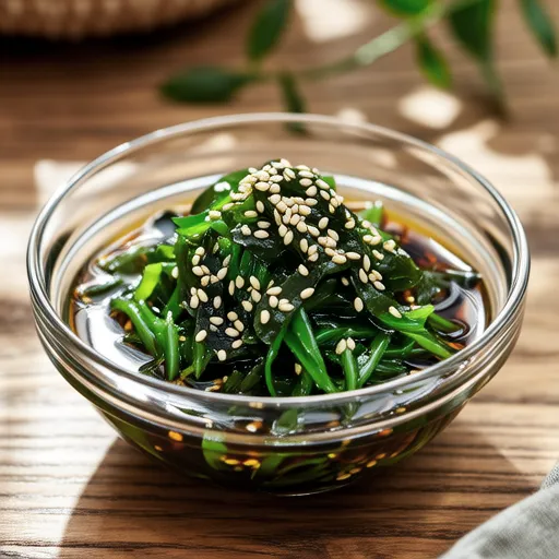 Mizuna and Hijiki Sesame Dressing Salad