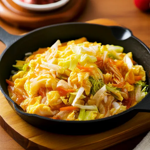 Bắp cải xào trứng
