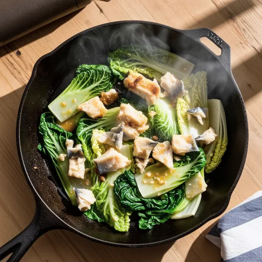 Stir-fried Cabbage and Canned Mackerel