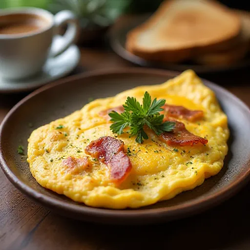 Омлет с беконом и сыром