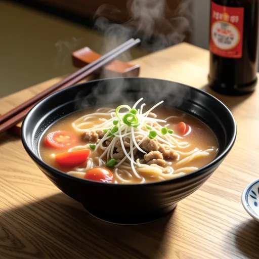 Tomato and Bean Sprout Miso Soup
