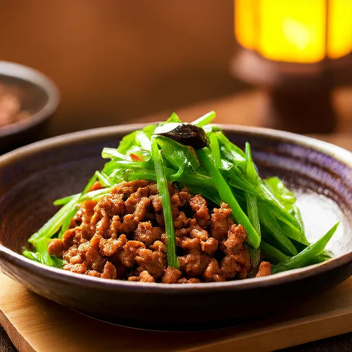 Legumes e carne moída salteados