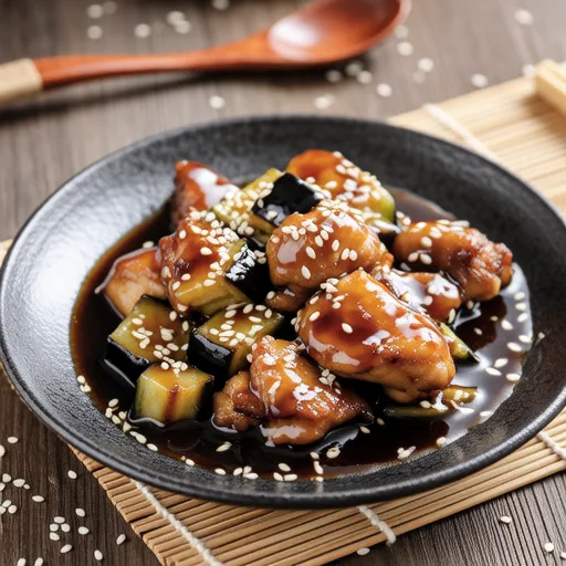 Chicken Tenderloin and Eggplant with Sesame Miso