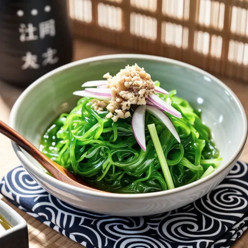 Fresh Onion and Wakame with Bonito Flakes