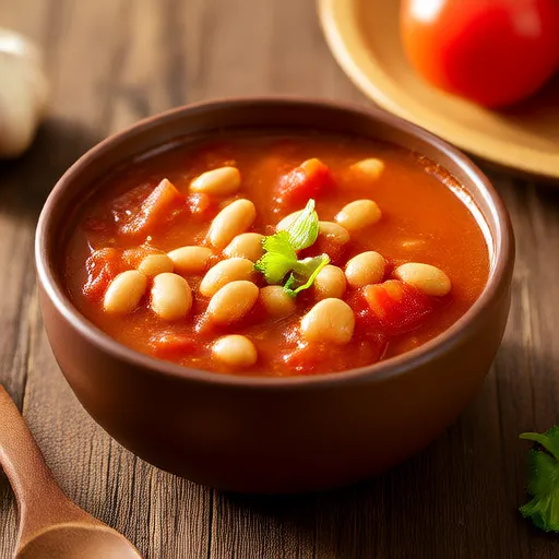 Sopa saludable de tomate y frijoles