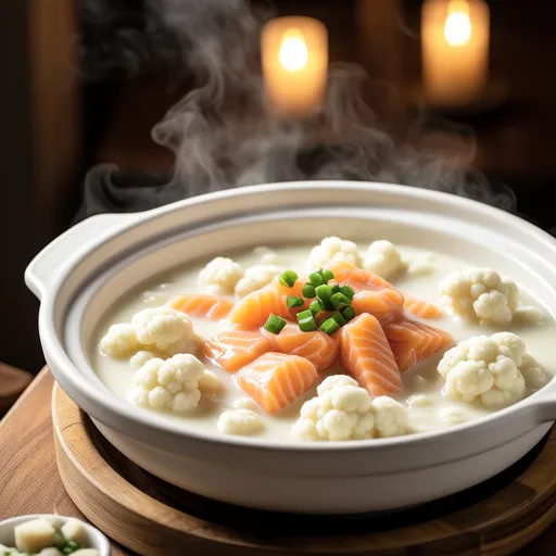 Salmon and Cauliflower Cream Stew