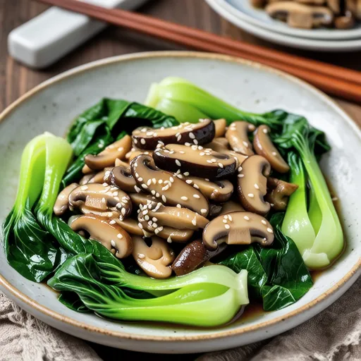 Stir-fried Bok Choy and Mushrooms