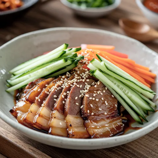 Korean-style Cold Shabu-shabu with Pork Belly and Wakame