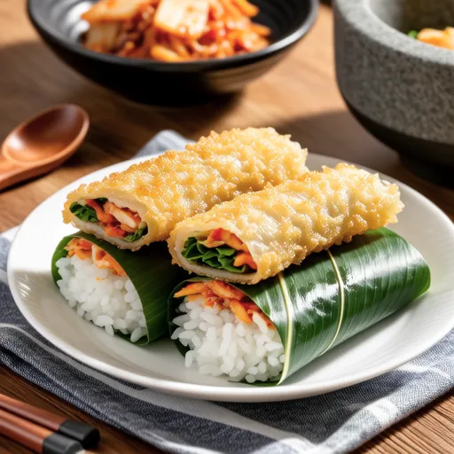 Simple Spam Perilla Leaf Rice Wraps