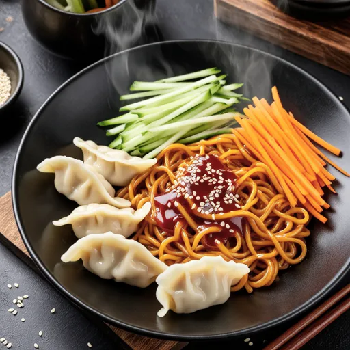 Bibim Dumplings with Noodles