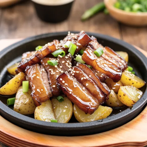 Stir-fried Pork Belly and Potatoes with Teriyaki Mayo