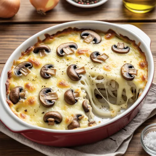 Shimeji and Onion Cheese Bake