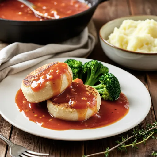 Cheese Hamburg Steak in Tomato Sauce
