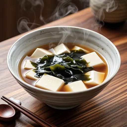 Tofu and Wakame Microwave Miso Soup