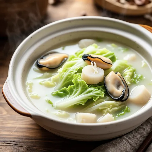 Cabbage and Scallop Milk Soup