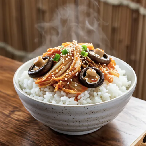 Mushroom Kimchi Rice Bowl