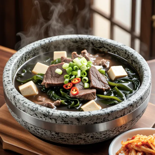 Tofu and Beef Seaweed Soup