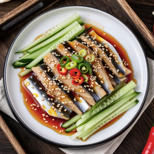 Spicy Sesame Sauce with Mackerel and Cucumber