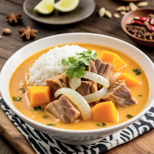 Pork and Pumpkin Curry Soy Milk Soup