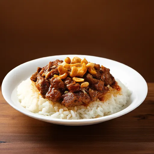 Meat Rice with Tofu and Cashew Nuts