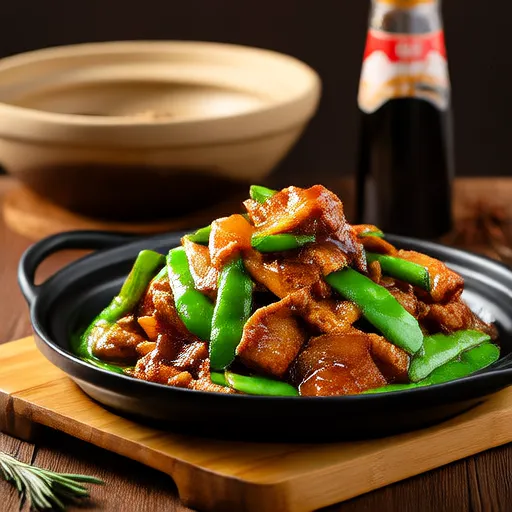 Stir-fried Eggplant and Snap Peas with Pork Miso