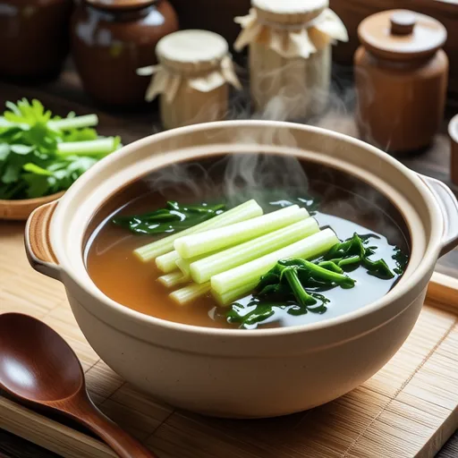 Celery and Wakame Miso Soup