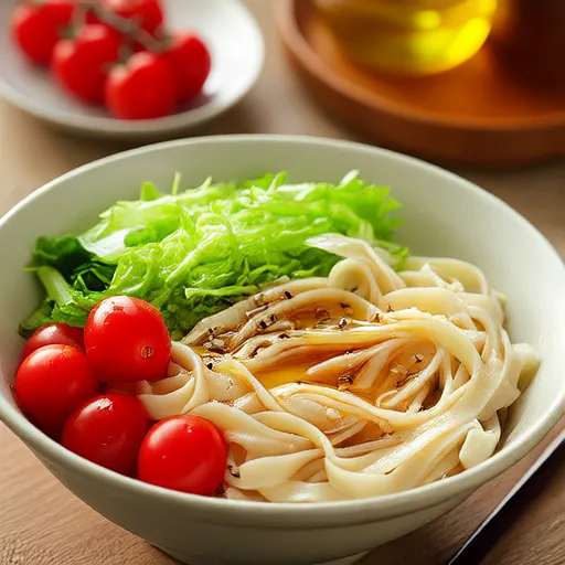 Ciotola di insalata con noodles di tofu