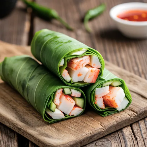 Simple Crab Stick and Chive Rolls