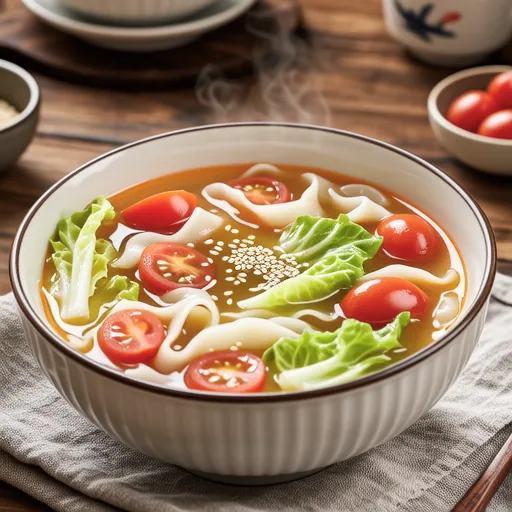Tomato and Lettuce Vermicelli Soup