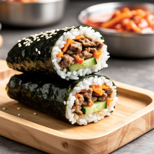 Simple Kimchi Beef Kimbap