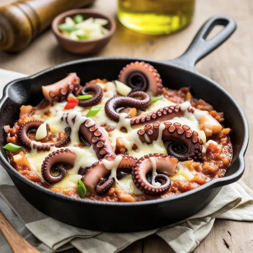 Cheese, Bacon, and Octopus Ajillo