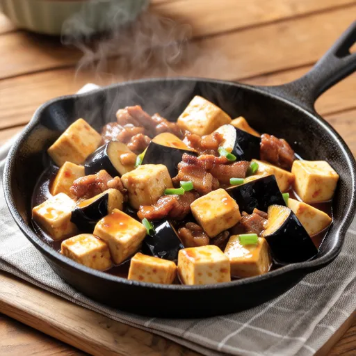 Koya Tofu and Eggplant Sweet Vinegar Stir-fry