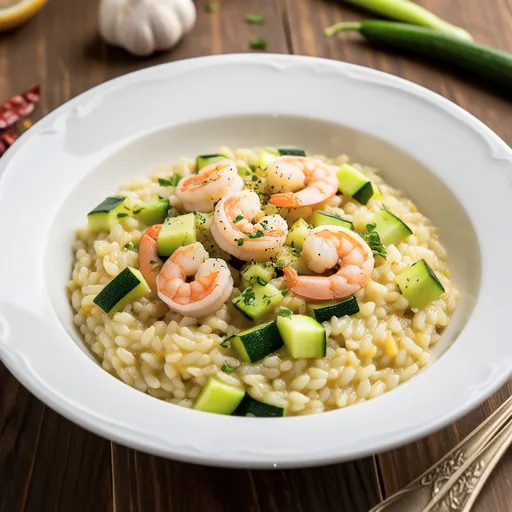 Zucchini and Shrimp Curry Risotto Style