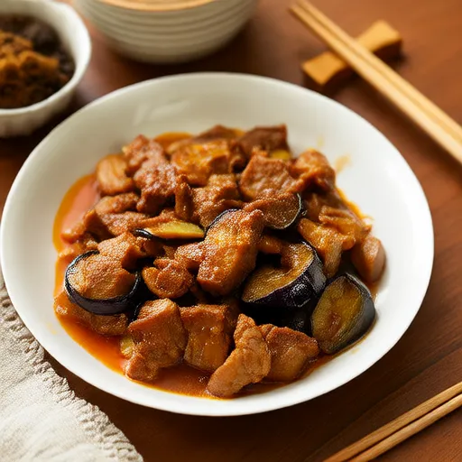 Miso Stir-fried Pork and Eggplant