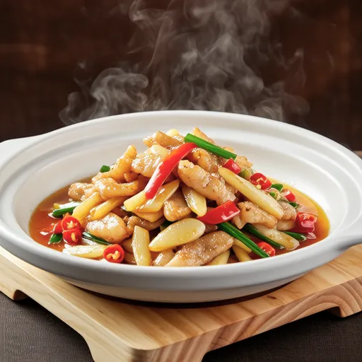 Garlic Stir-fried Swordfish and Daikon