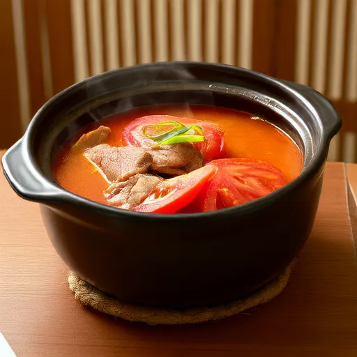 Ensopado leve de tomate e carne de porco