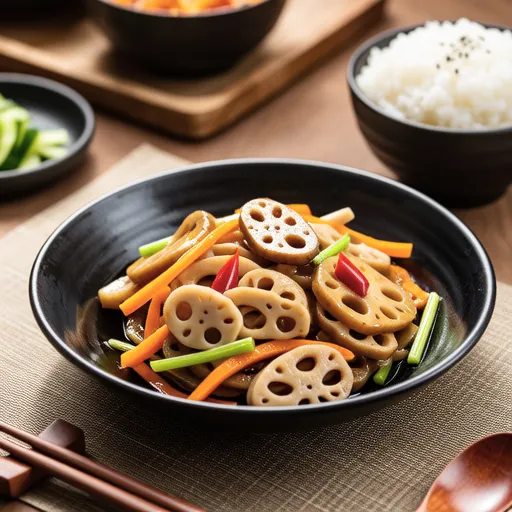 Salted Kinpira with Lotus Root and Carrot