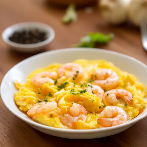 Stir-Fried Eggs with Sausage and Shrimp