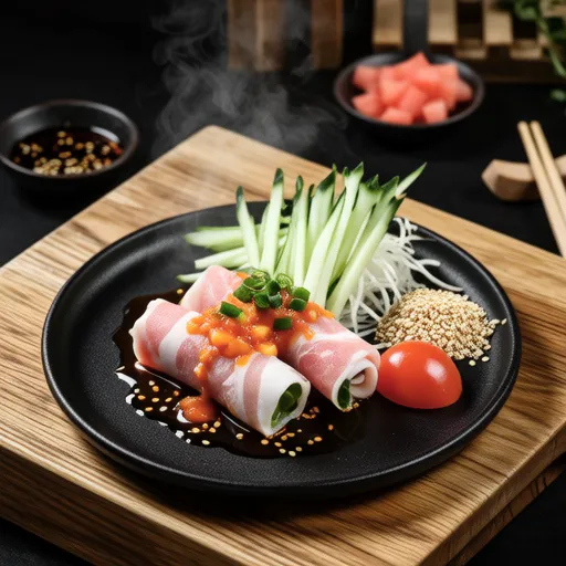 Spicy Pork Shabu with Cucumber and Tomato