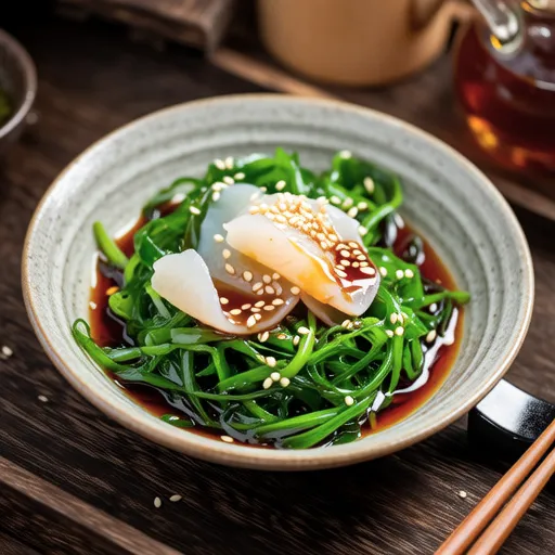 Spicy Ponzu Salad with Mitsuba and Shirasu