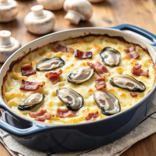Oyster and Bacon Cream Gratin