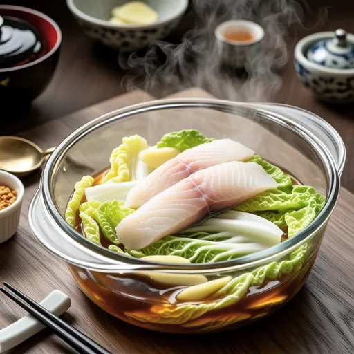Simmered Cod and Napa Cabbage with Ginger