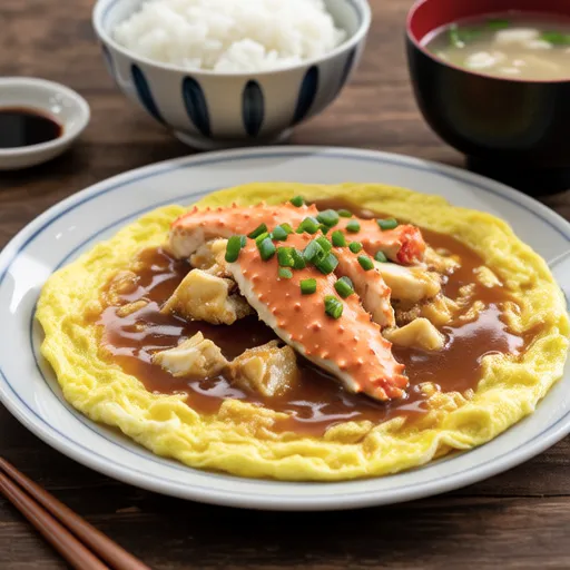 Fluffy Crab Omelette with Thick Sauce