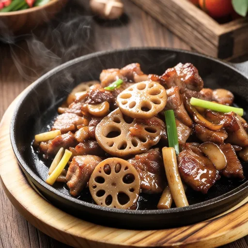 Garlic Soy Sauce Stir-fried Pork and Maitake